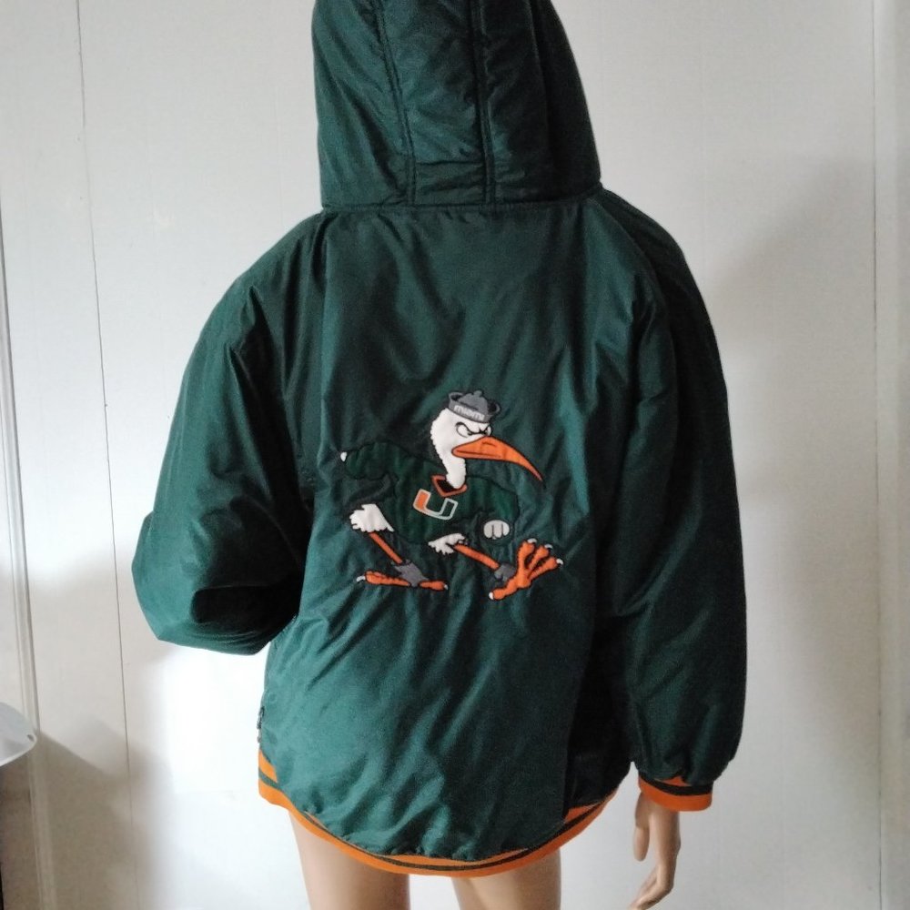 University of Miami Hurricanes Champs Size L Sports Coat Green Puffer UM *004 - Picture 4 of 16